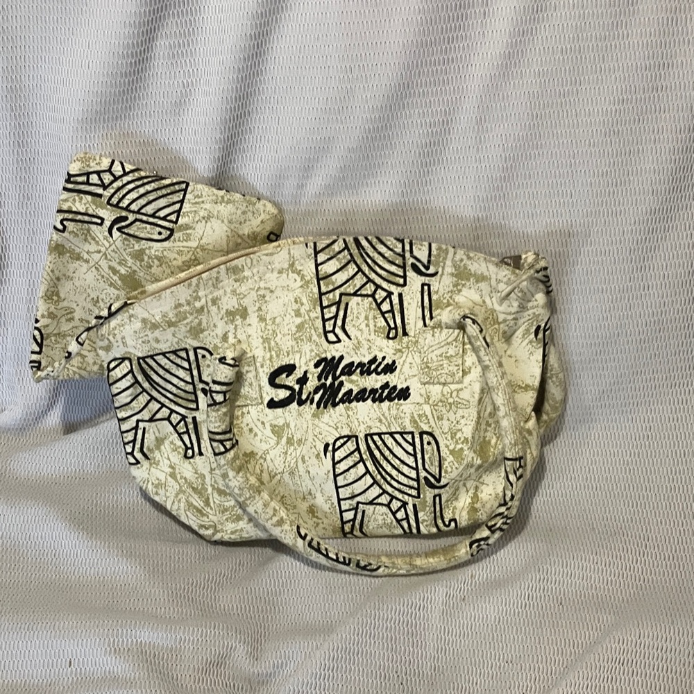 Cream and Black Satchel